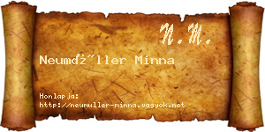 Neumüller Minna névjegykártya